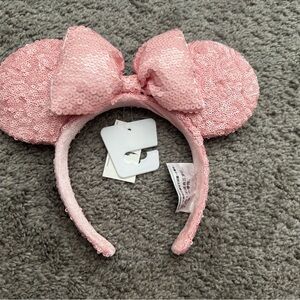 Sequin Pink Mouse Ears Headband